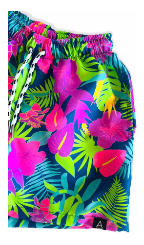 Short De Baño Hombre Tropical Family Look Papa Con Envio