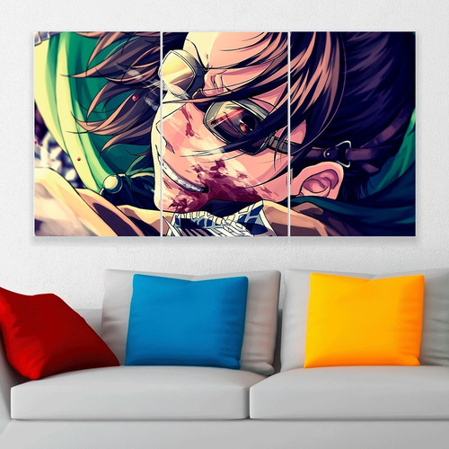 Cuadro Triptico Hange Zoe Attack On Titan Personalizado Art