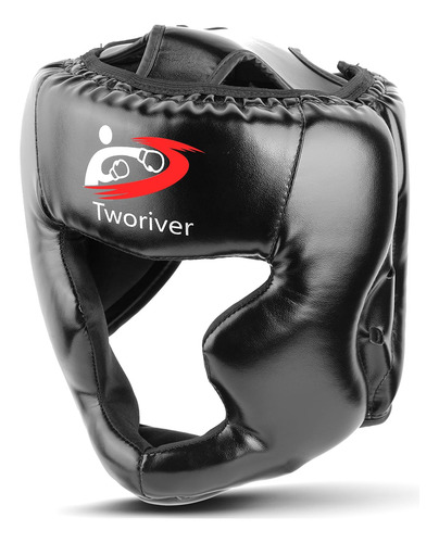 Casco De Boxeo Mma Sparring Ufc Piel Sintética Negro Negro Tamaño
