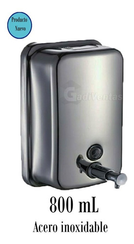 Imagen 1 de 2 de Dispensador De Jabón Líquido Y Gel 800ml Acero Inoxidable