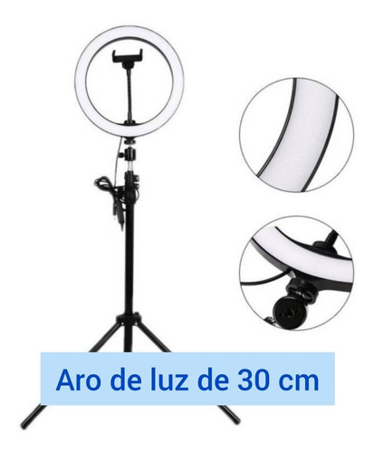 Aro De Luz Led Con Tripode Regulable + Soporte Foto Vídeo