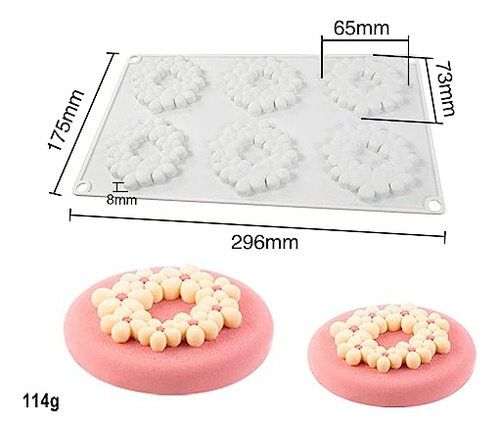 Molde De Silicona 3d Con Forma De Flor De 6 Cavidades Para H