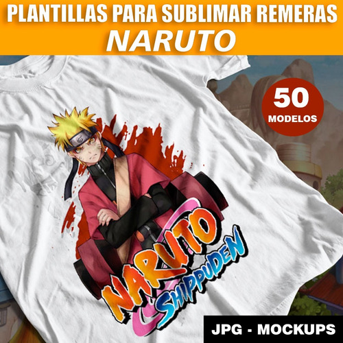 Plantillas Diseños Naruto Anime Para Sublimar Remeras