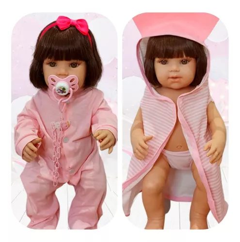 Boneca Bebê Reborn Realista 100% Silicone Bonita Fio a Fio no Shoptime