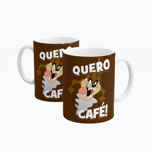 Caneca Looney Tunes Taz Mania Quero Café! 300ml Sude