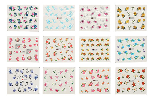 50 Hojas De Flores Mixtas Butterenfly Cartoon Arte De Uñas