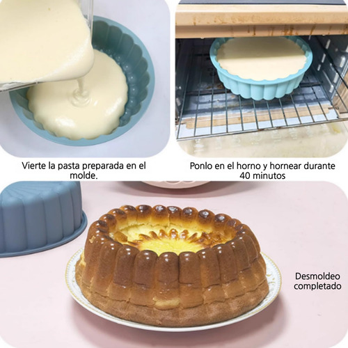 Molde De Silicón Redondo Diseño Solar Antiadherente Para Pan, Gelatinas Y Pasteles 2 Pzs