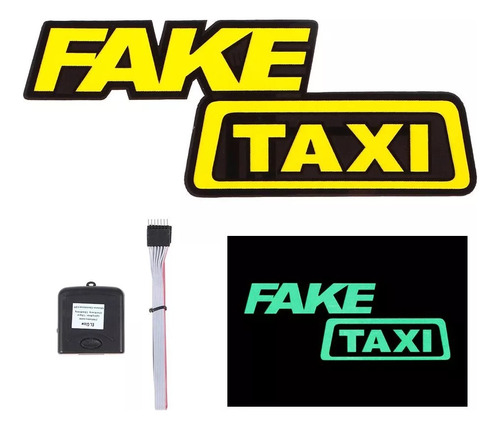 Sticker Pegatina Led Fake Taxi Para Ventana Parabrisas Auto 