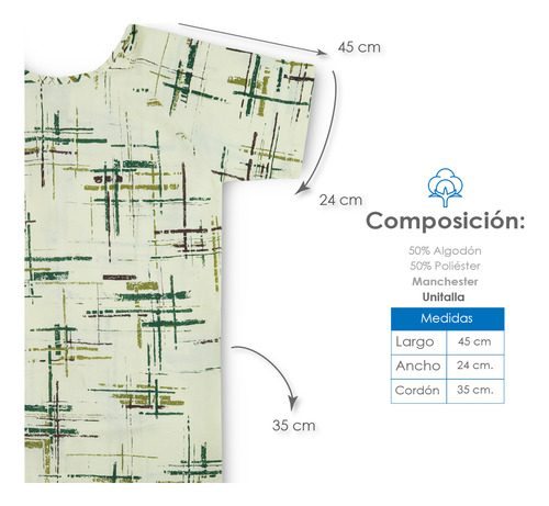 1 Bata Para Paciente Resistente Estampado Camuflaje Colores