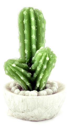 Vela Cactus 17cm Deco Souvenir Moderno Mexico Maceta Zn