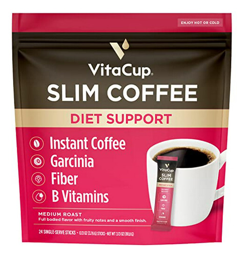 Café Instantáneo Vitacup Slim Con Garcinia, Fibra, Vitaminas