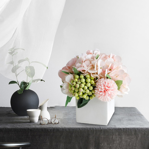 2x Flores Artificiales De Seda, Hortensias Falsas, Centros
