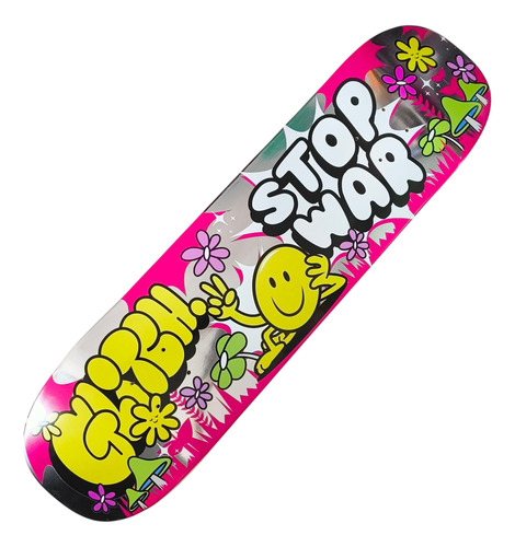 Tabla Patineta Skateboard. Tabla Profesional Glitch 8.2in Multicolor