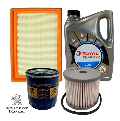 Kit 3 Filtros Original + Aceite Peugeot 307 Sw 2.0 Hdi 01-04