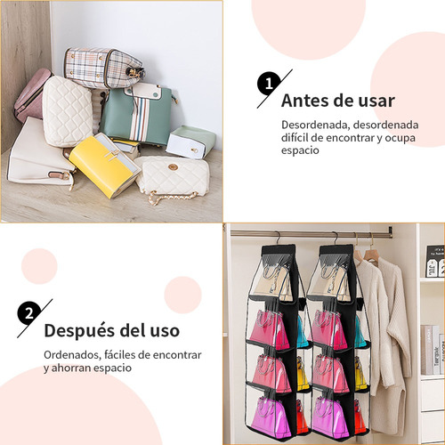Organizador Colgante Bolsa Mano Con 8 Compartimentos, 2 Piez