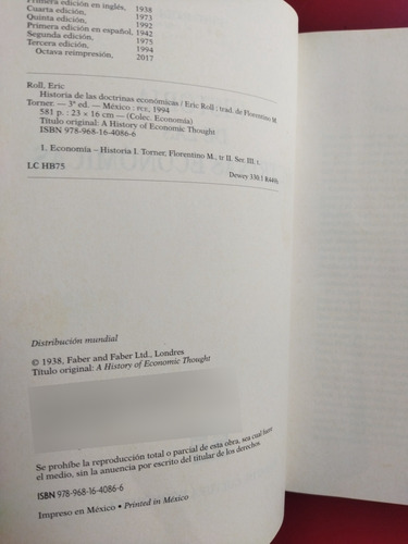 Historia De Las Doctrinas Económicas - Eric Roll, 2017