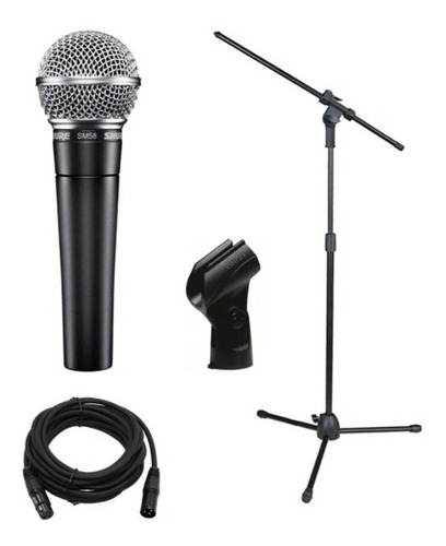 Microfono Original Sm58 Lc Shure + Cable Y Atril De Mic. 