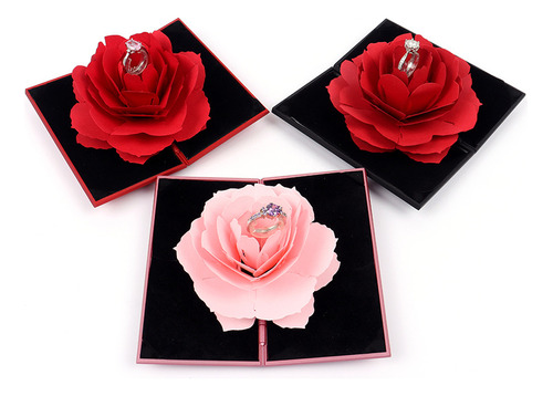 Caja De Regalo De San Valentín De Terciopelo Rosa 3d De 3 Pi