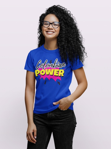 Camiseta Para Dama Colombian Power Horma Mujer Hermosa