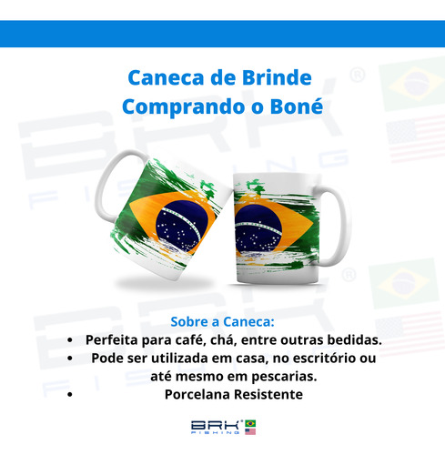 Boné Chapéu Pesca Brk Isca Artificial Tucunaré Traíra Tela