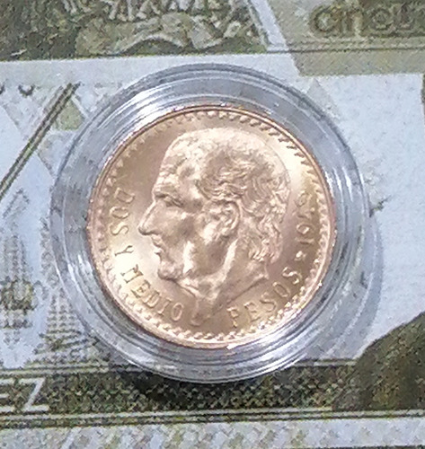 Moneda De 2.5 Pesos Oro, Cuarto De Hidalgo De Oro