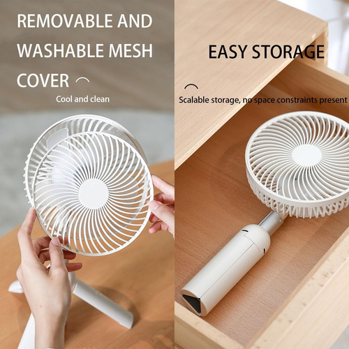 Ventilador Portátil Inalámbrico 4en1 Recargable Refrescante