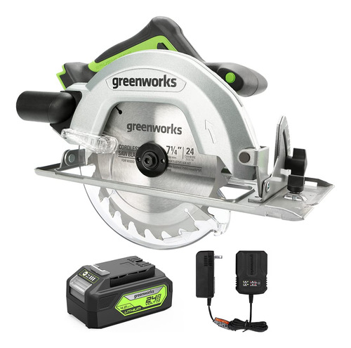 Greenworks Sierra Circular De 24 V, 7-1/4 Pulgadas, Sin Esco