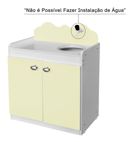 Balcão De Brinquedo Com Pia Amarelo/branco - Criança Feliz