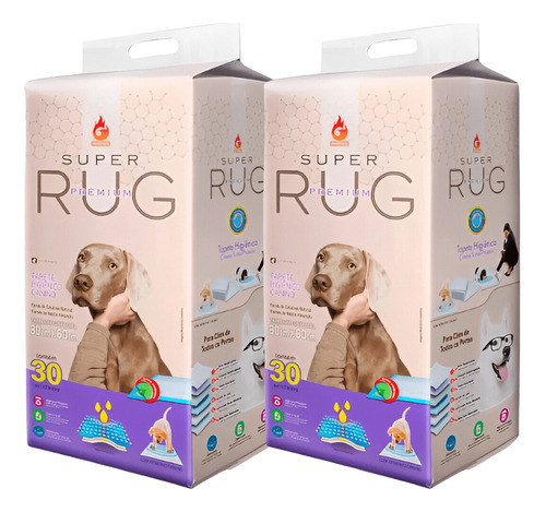 Tapete Hig  Descartavel Super Rug Premium 80x60 C/30 Kit-2