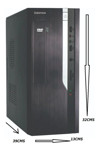 Gabinete Pc Slim Solarmax Fuente 600w Teclado Mouse Parlante