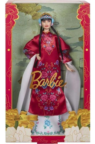 Barbie Signature Ano Novo Lunar Manto Floral Vermelho Mattel