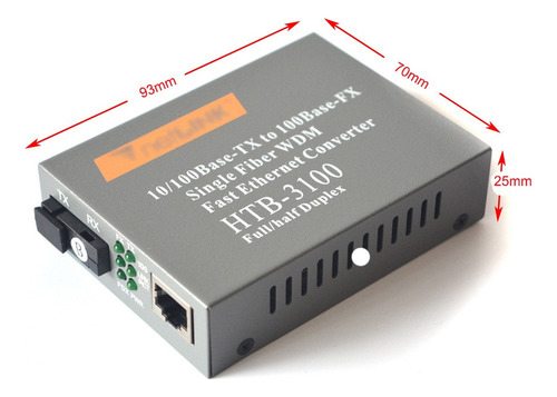 R 1 Par Medios 100mbps A/b Convertidor De Fibra Óptica Giga