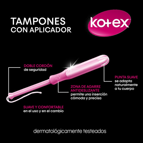 Tampón Kotex Con Aplicador Regular 16 Un