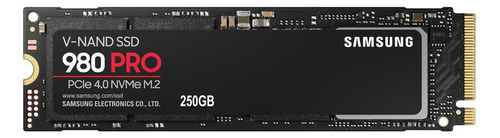 Disco sólido SSD interno Samsung 980 PRO MZ-V8P250BW 250GB negro