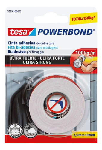 Cinta Doble Faz Ultra Fuerte 19mm X 1,5m-  Tesa Powerbond®