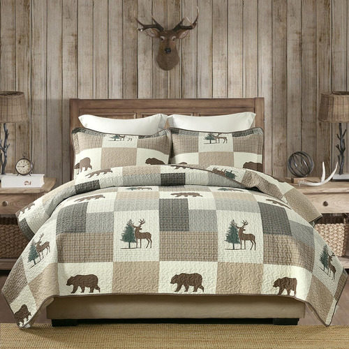 Set De Colcha King Size Perhom - 100% Algodón Ligero Con