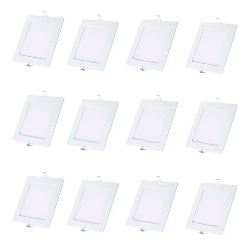 Panel Led 18w Cuadrado Embutir Frio /calido Pack 12 Unidades