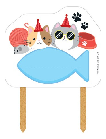 2pz Cake Topper Pastel Cumpleaños Mascotas Perro Gato
