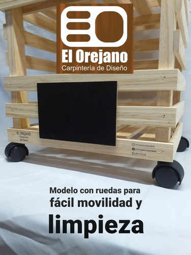 Imagen 3 de 5 de Organizador Frutas Y Verduras. Frutero De Madera. Canasto