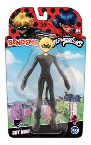 Figura De Acción Ruz Bend-ems Miraculous Cat Noir 3