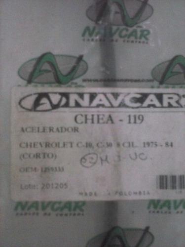 Guaya Acelerador Chevrolet C10  Corto 8 Cilindros Año 75-84