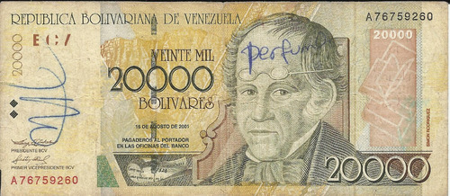Venezuela 20000 Bolivares 25 Abril 2006