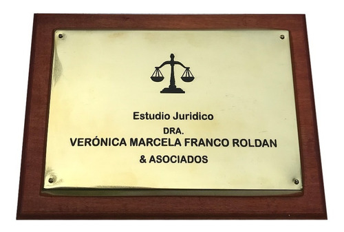Placa Profesional Para Estudios, Abogado, Medico. 25x15cm.