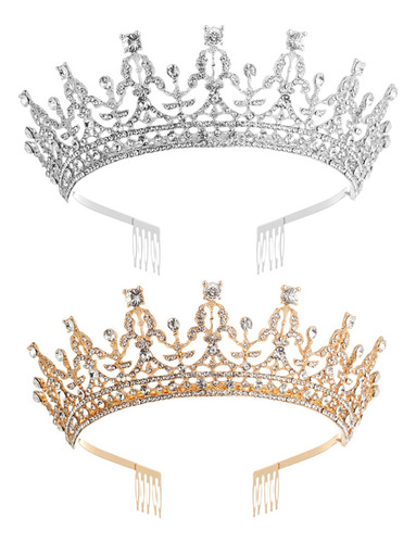 Diadema De Niñas Katochug Tiara De Coronas De Cristal Dorada