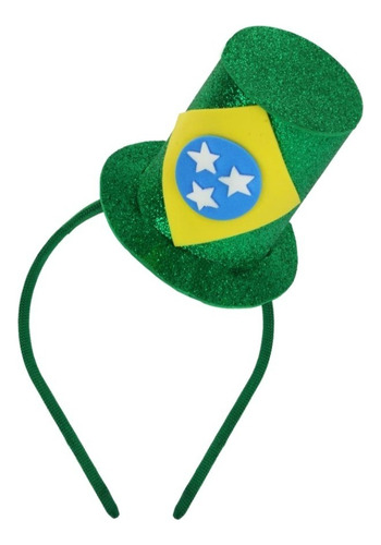 Tiara Brasil Copa De Cartola Cor Bandeira