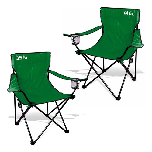 Silla Camping Reforzada Con Bolso Pack X2 Verde Iael Cg-002v