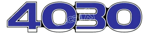 Adesivo Emblema Resinado Caminhão Compatível Ford 4030 Cm32 Cor Cromado E Azul