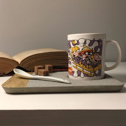 Bandeja Para Taza O Copa En Cemento Diseño Minimalista