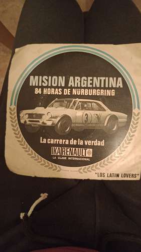 Vinilo Simple Misión Argentina 1969 Carrera Autos Torino