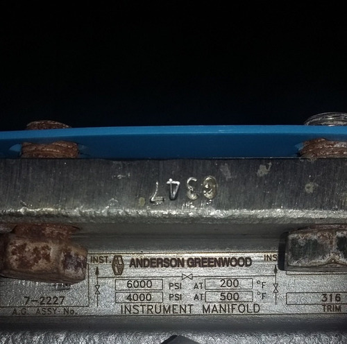 Manifold 3 Valvulas Anderson Greenwood M4tvis-4- De 1/2